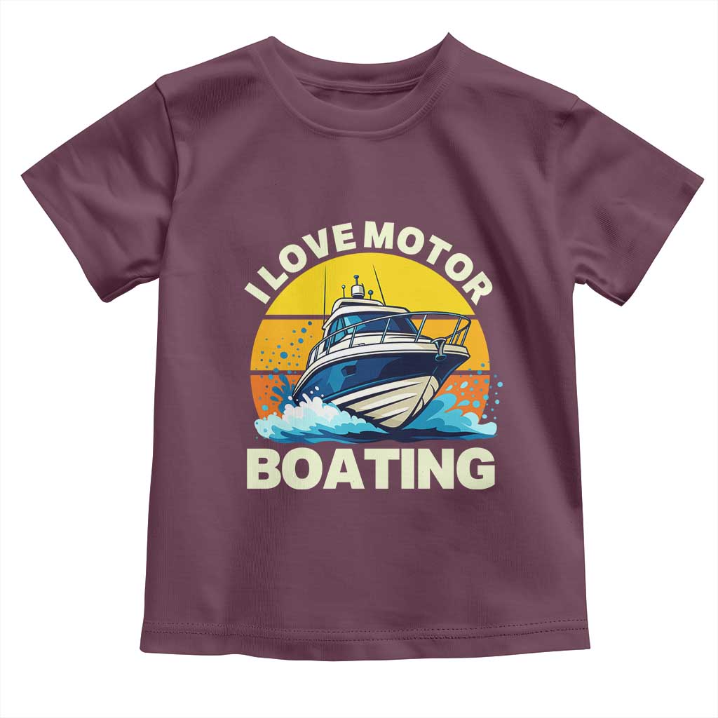 Funny Boater Toddler T Shirt I Love Motorboating - Wonder Print Shop