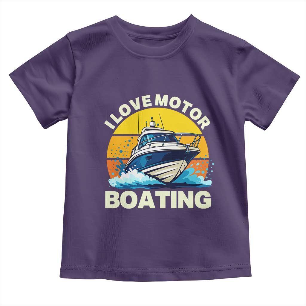 Funny Boater Toddler T Shirt I Love Motorboating - Wonder Print Shop