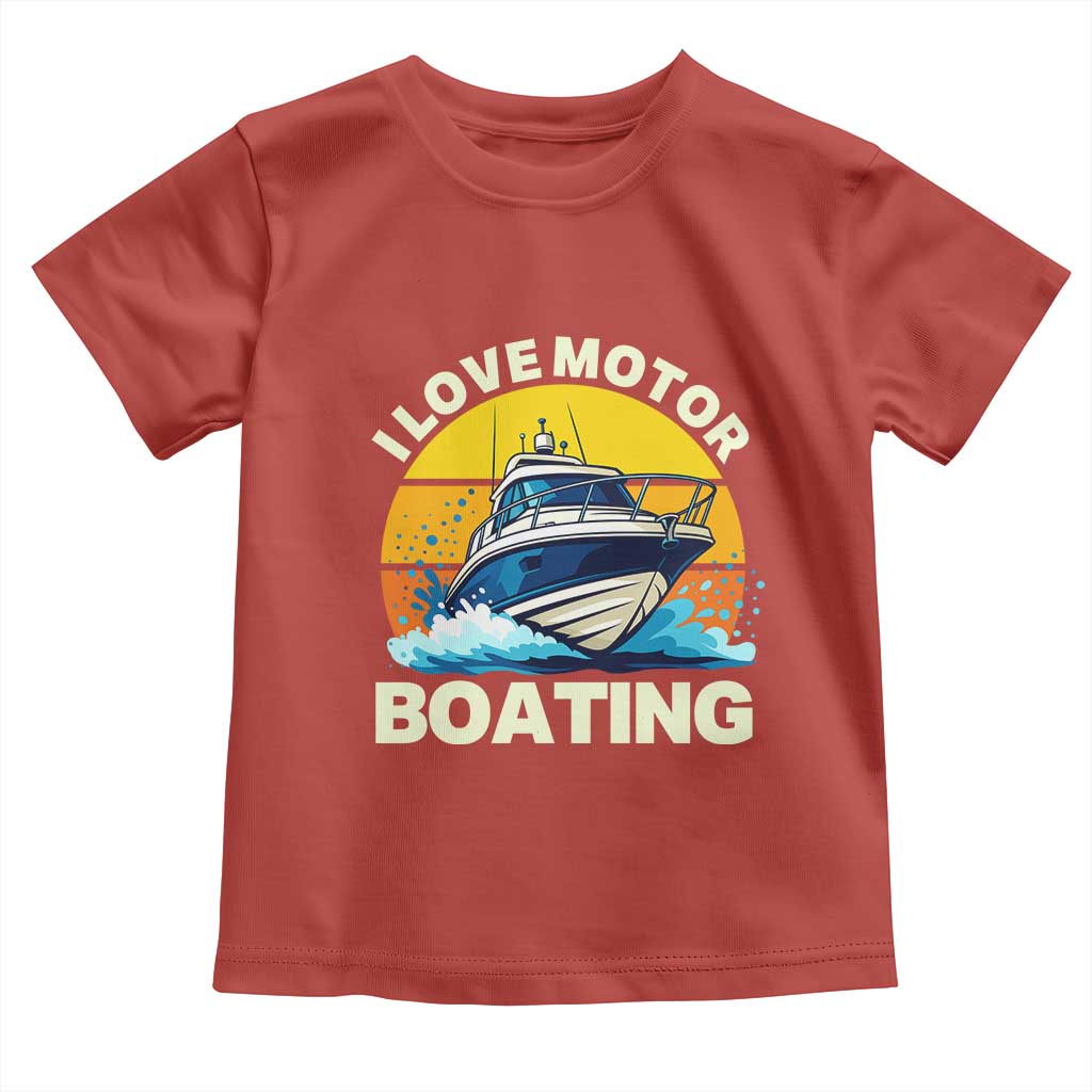 Funny Boater Toddler T Shirt I Love Motorboating - Wonder Print Shop