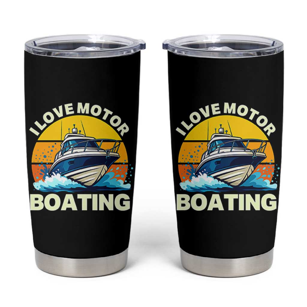 Funny Boater Tumbler Cup I Love Motorboating - Wonder Print Shop