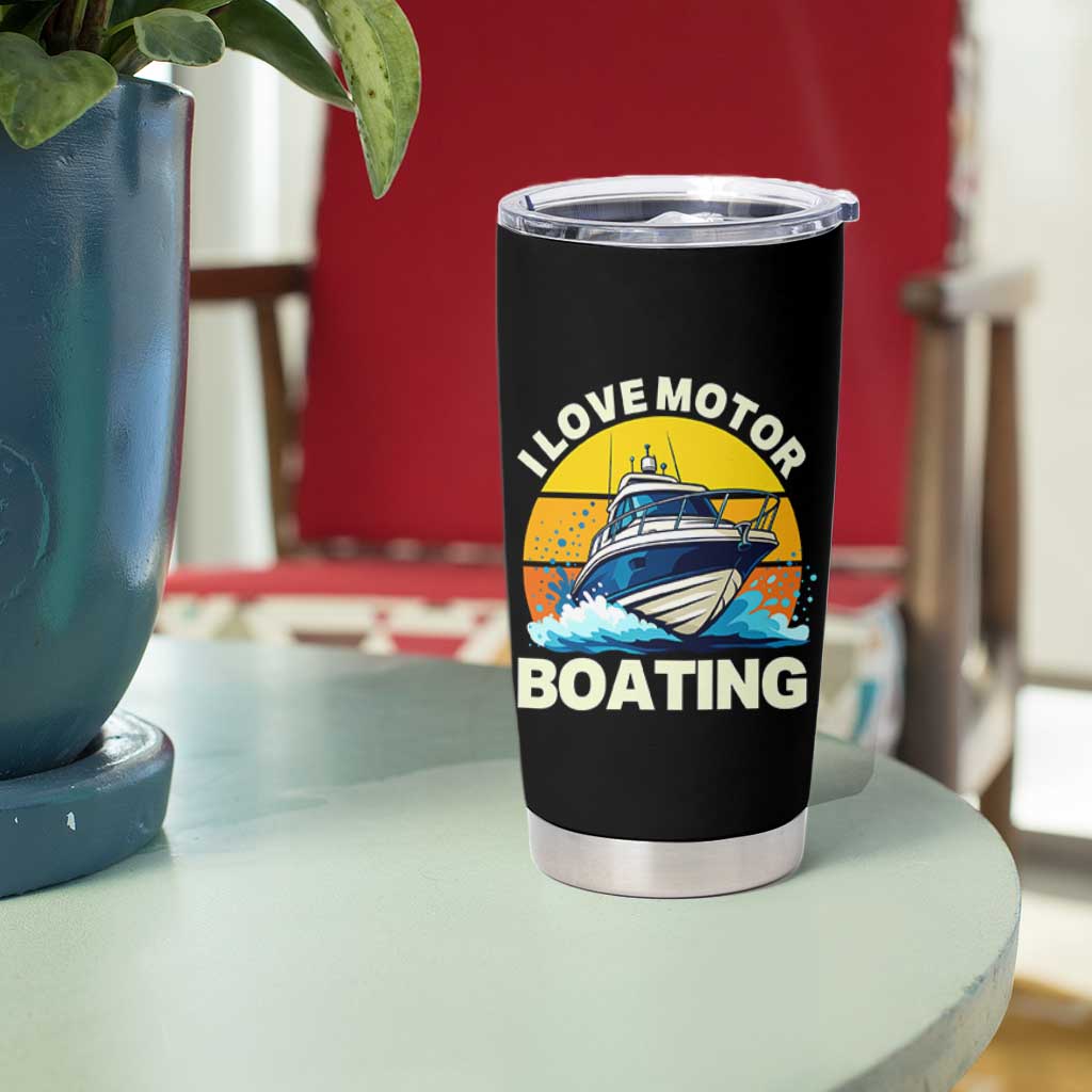 Funny Boater Tumbler Cup I Love Motorboating - Wonder Print Shop