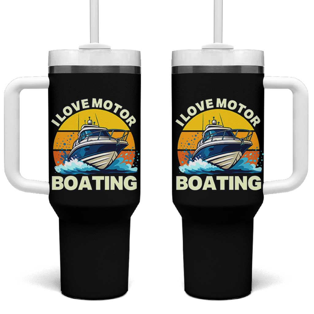 Funny Boater Tumbler With Handle I Love Motorboating - Wonder Print Shop