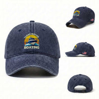 Funny Boater Washed Cotton Baseball Cap I Love Motorboating