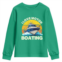Funny Boater Youth Sweatshirt I Love Motorboating - Wonder Print Shop