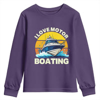 Funny Boater Youth Sweatshirt I Love Motorboating - Wonder Print Shop