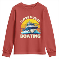 Funny Boater Youth Sweatshirt I Love Motorboating - Wonder Print Shop