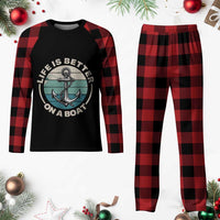 Funny Boating Plaid Pajama Set Life Is Better On A Boat - Wonder Print Shop