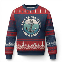Funny Boating Ugly Christmas Sweater Life Is Better On A Boat - Wonder Print Shop