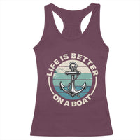 Funny Boating Racerback Tank Top Life Is Better On A Boat - Wonder Print Shop