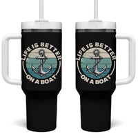 Funny Boating Tumbler With Handle Life Is Better On A Boat - Wonder Print Shop
