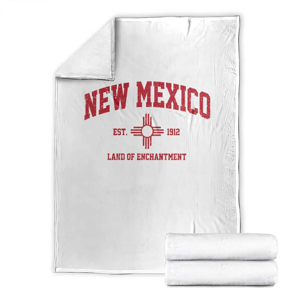 Vintage New Mexico Flag Zia Sun Souvenir Throw Blanket