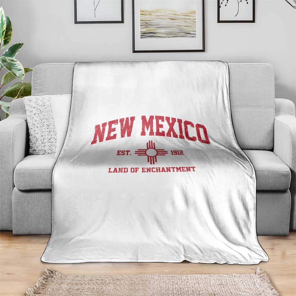 Vintage New Mexico Flag Zia Sun Souvenir Throw Blanket