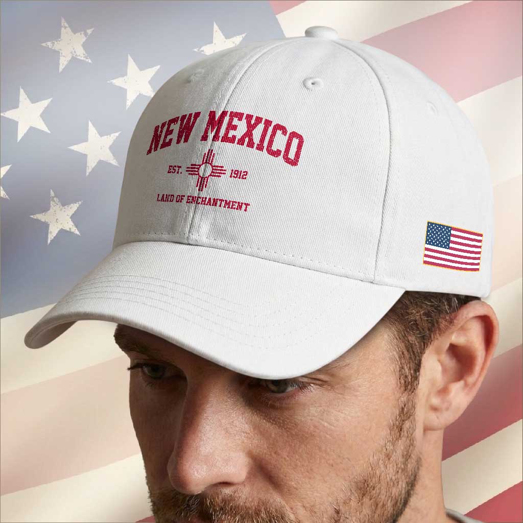 Vintage New Mexico Flag Zia Sun Souvenir Baseball Cap