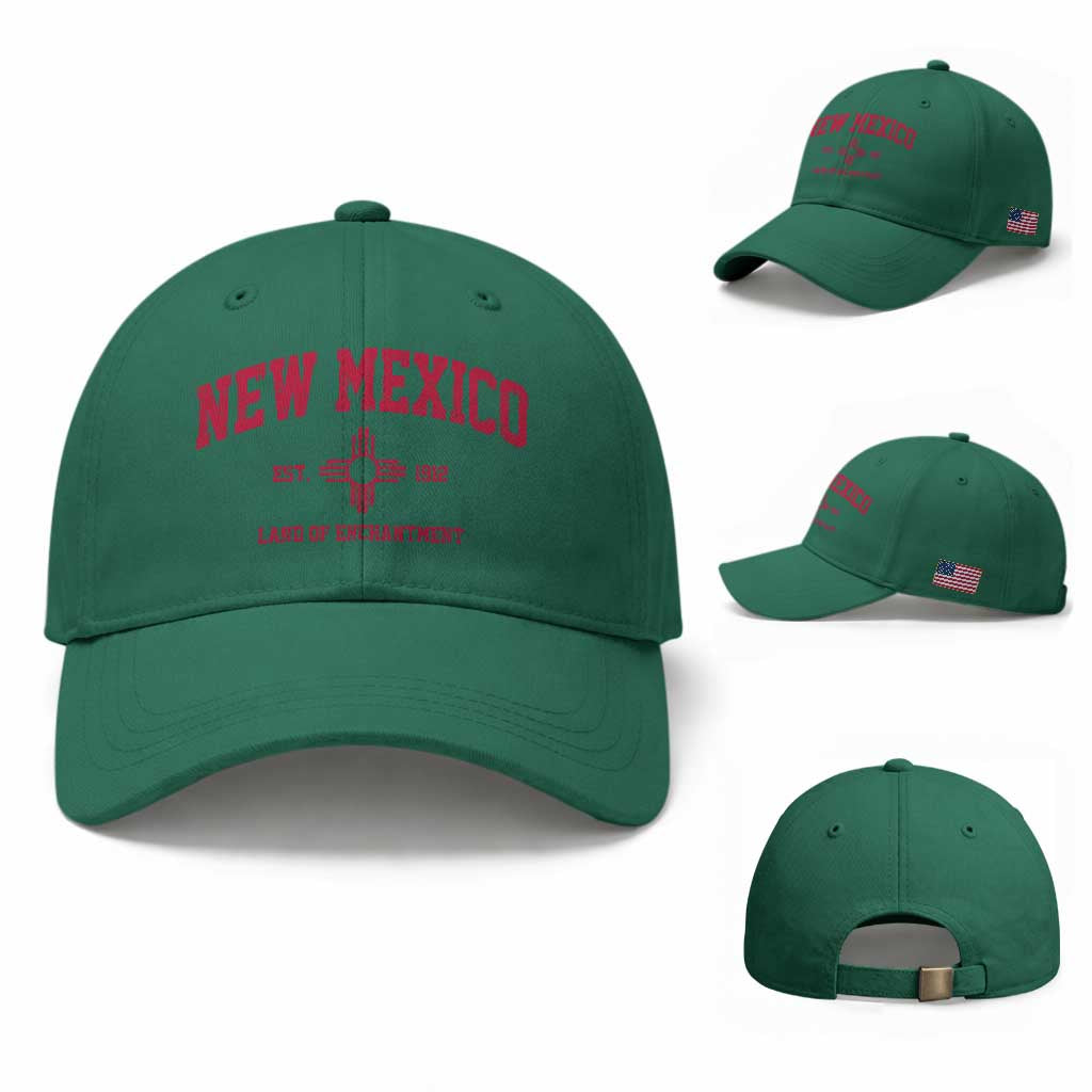 Vintage New Mexico Flag Zia Sun Souvenir Baseball Cap