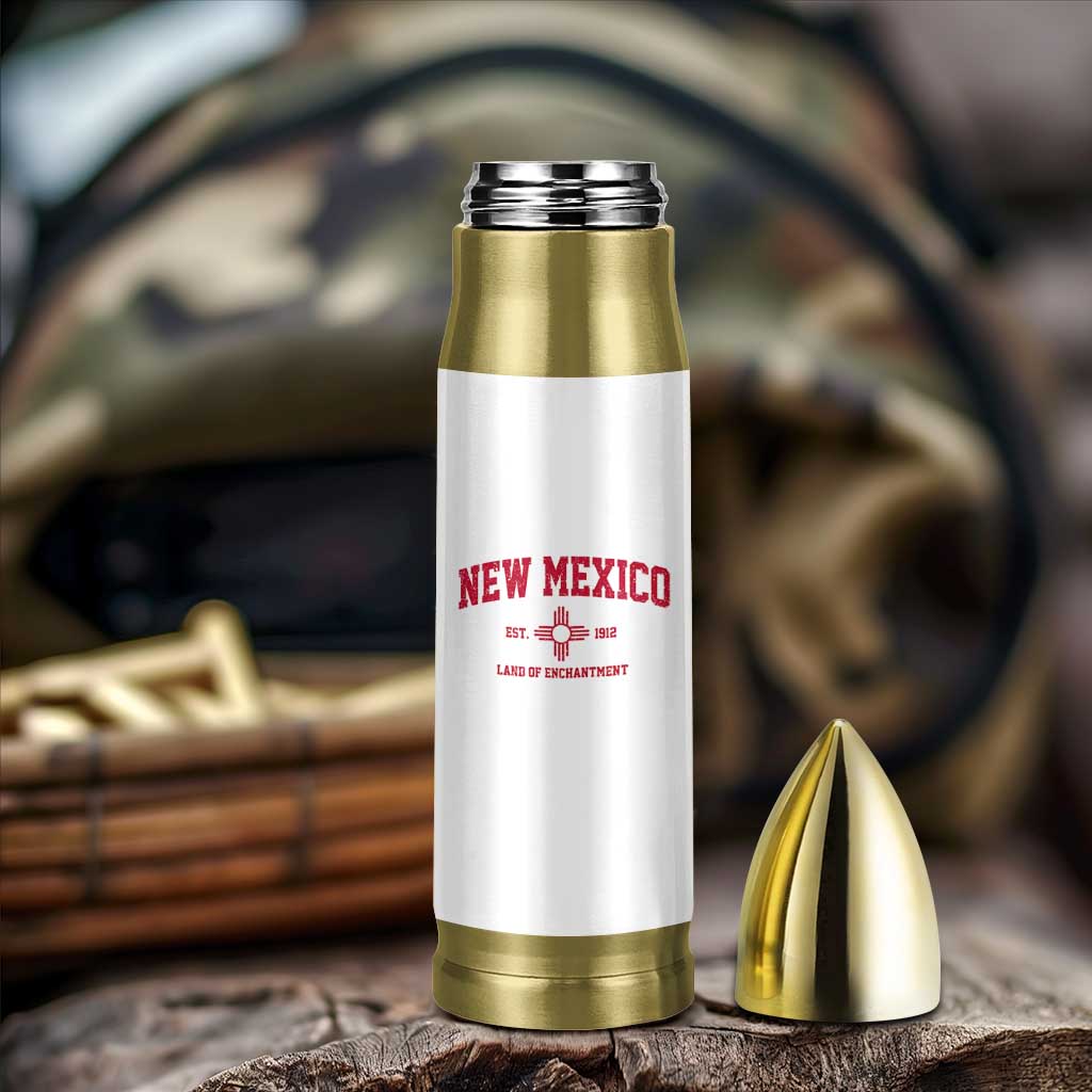 Vintage New Mexico Flag Zia Sun Souvenir Bullet Tumbler