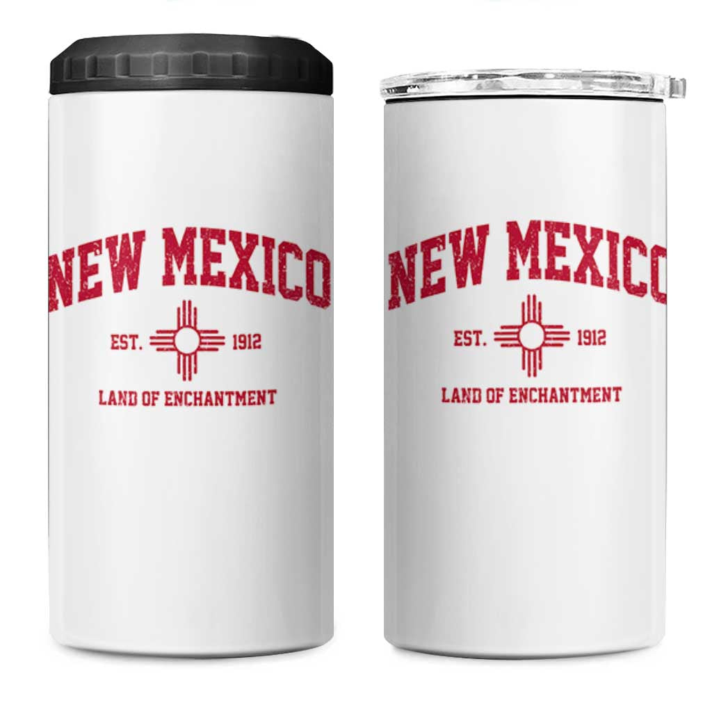 Vintage New Mexico Flag Zia Sun Souvenir 4 in 1 Can Cooler Tumbler
