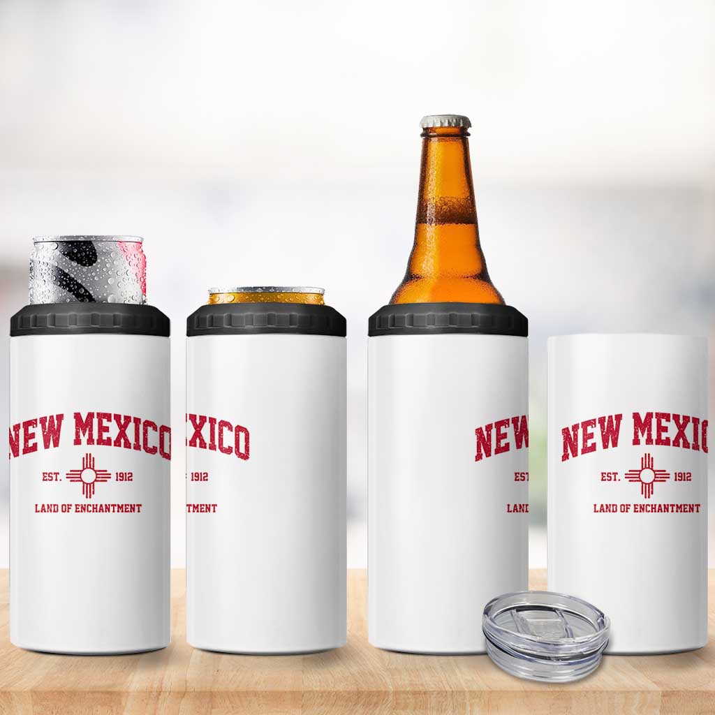Vintage New Mexico Flag Zia Sun Souvenir 4 in 1 Can Cooler Tumbler