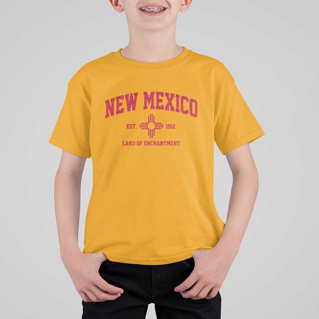 Vintage New Mexico Flag Zia Sun Souvenir T Shirt For Kid