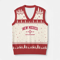 Vintage New Mexico Flag Zia Sun Souvenir V-Neck Knit Sweater Vest