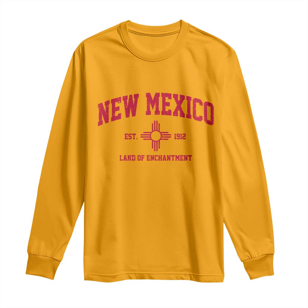 Vintage New Mexico Flag Zia Sun Souvenir Long Sleeve Shirt