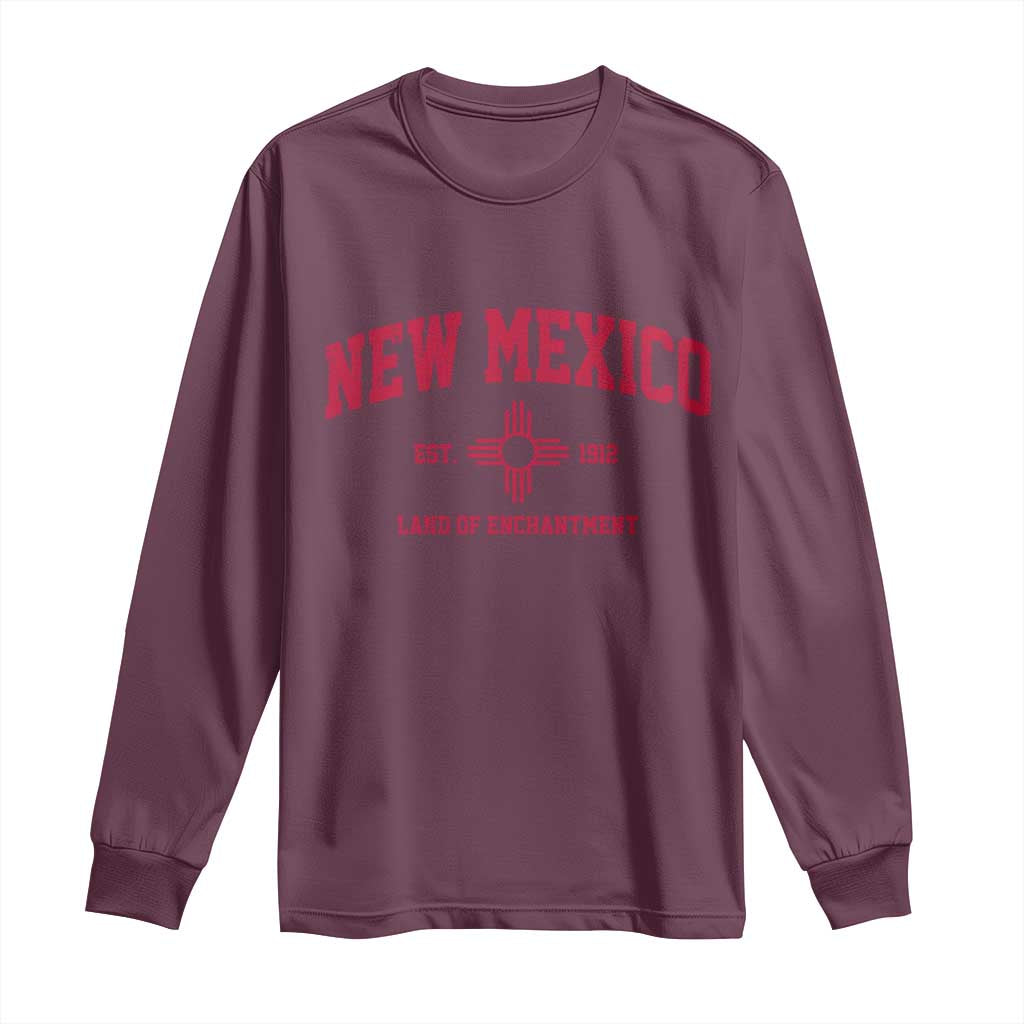 Vintage New Mexico Flag Zia Sun Souvenir Long Sleeve Shirt