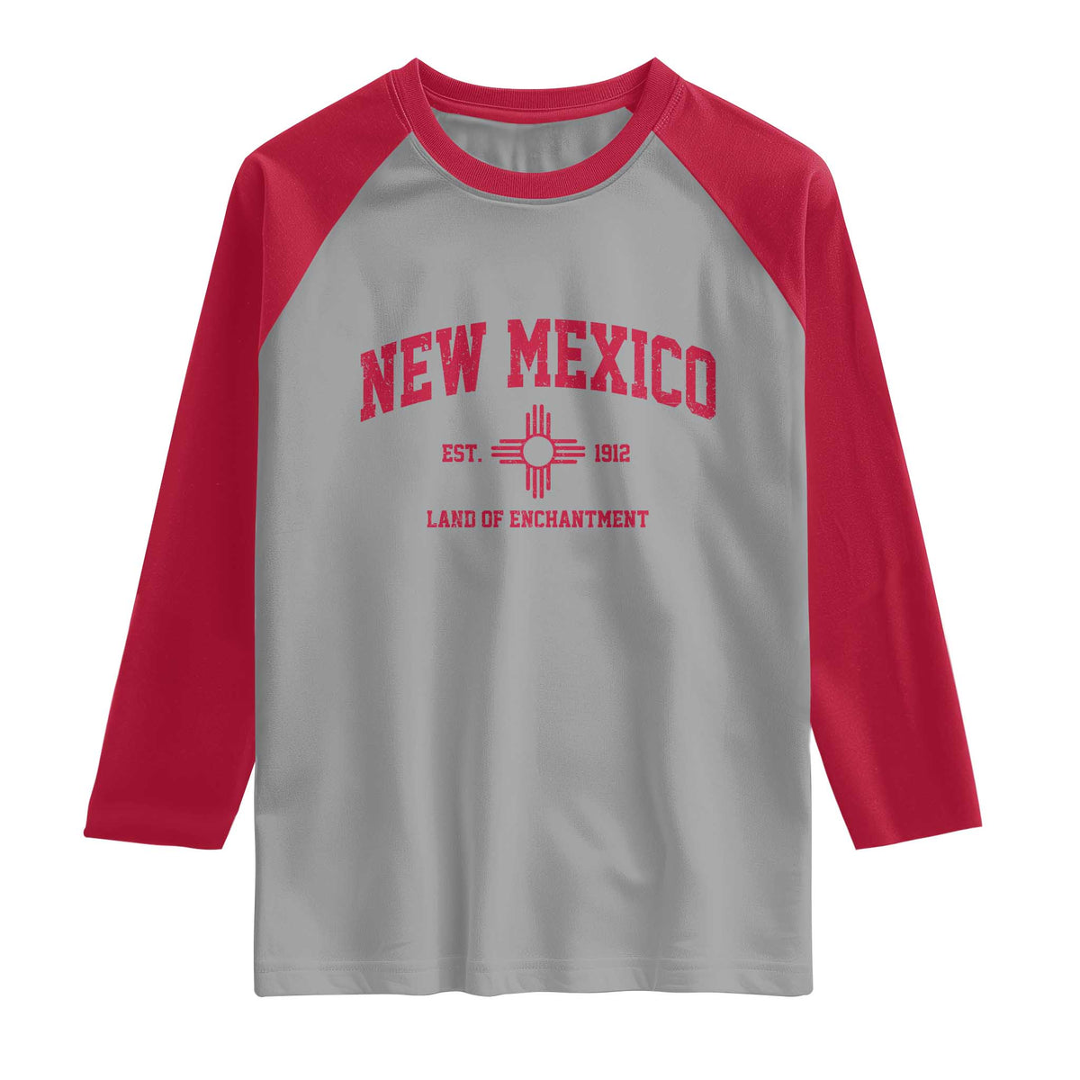 Vintage New Mexico Flag Zia Sun Souvenir Raglan Shirt