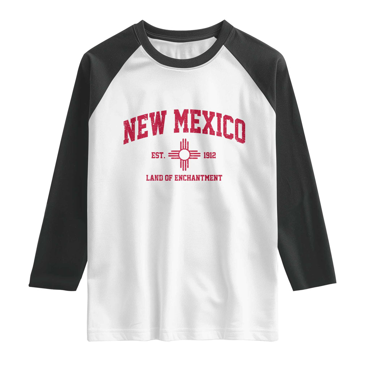 Vintage New Mexico Flag Zia Sun Souvenir Raglan Shirt