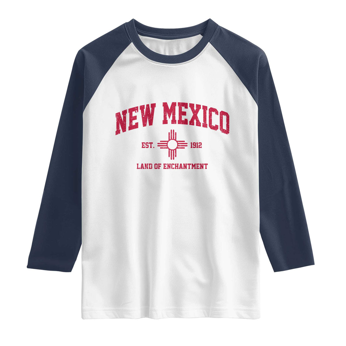 Vintage New Mexico Flag Zia Sun Souvenir Raglan Shirt