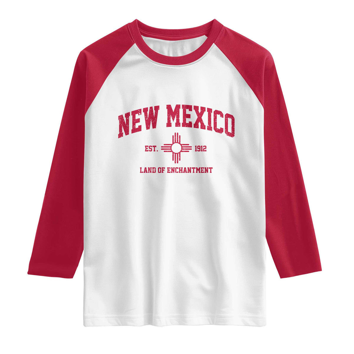 Vintage New Mexico Flag Zia Sun Souvenir Raglan Shirt