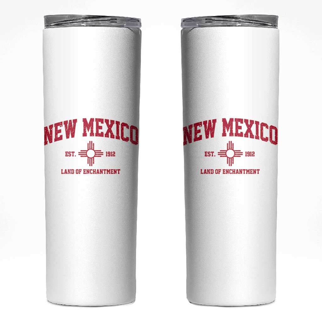Vintage New Mexico Flag Zia Sun Souvenir Skinny Tumbler