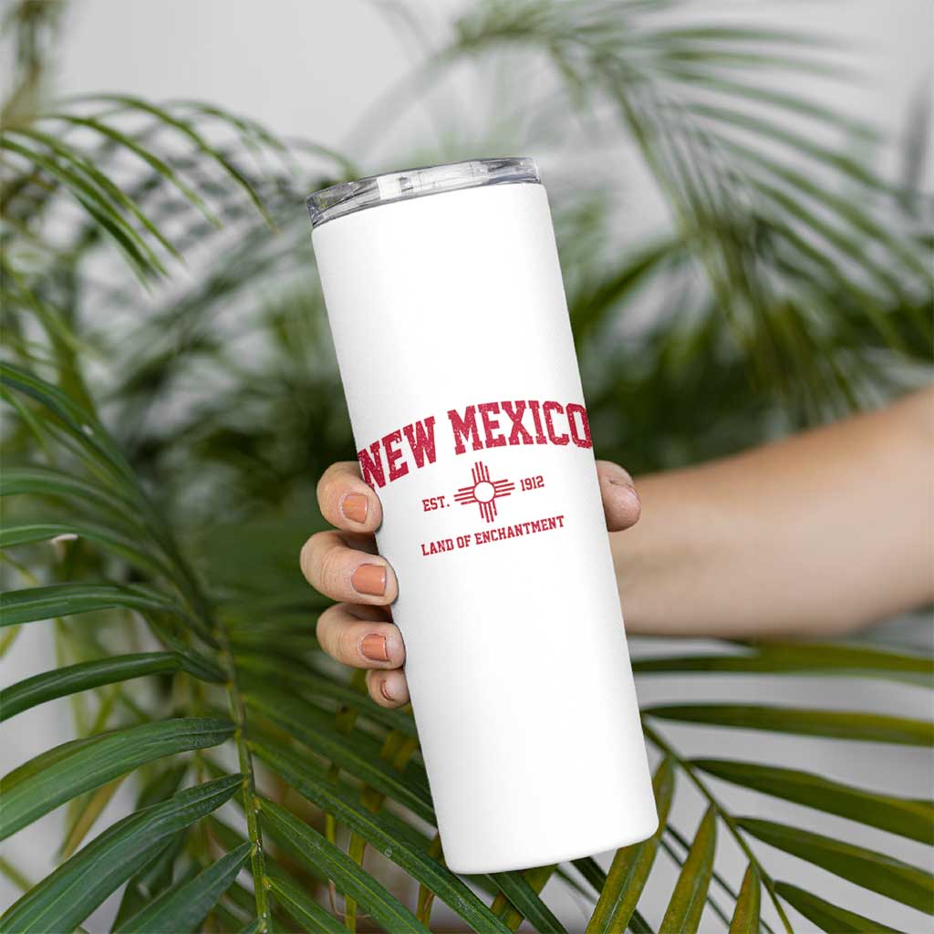 Vintage New Mexico Flag Zia Sun Souvenir Skinny Tumbler