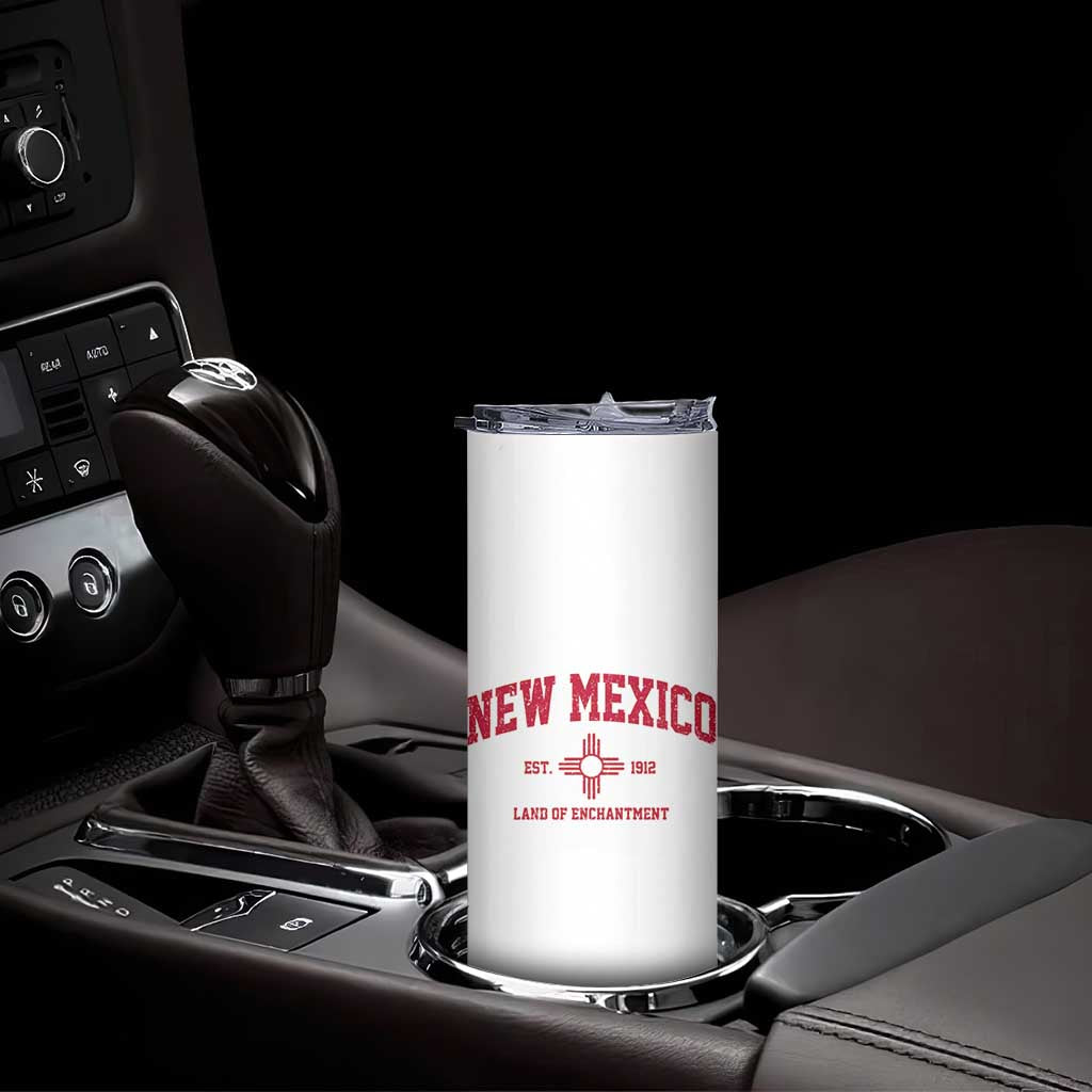 Vintage New Mexico Flag Zia Sun Souvenir Skinny Tumbler