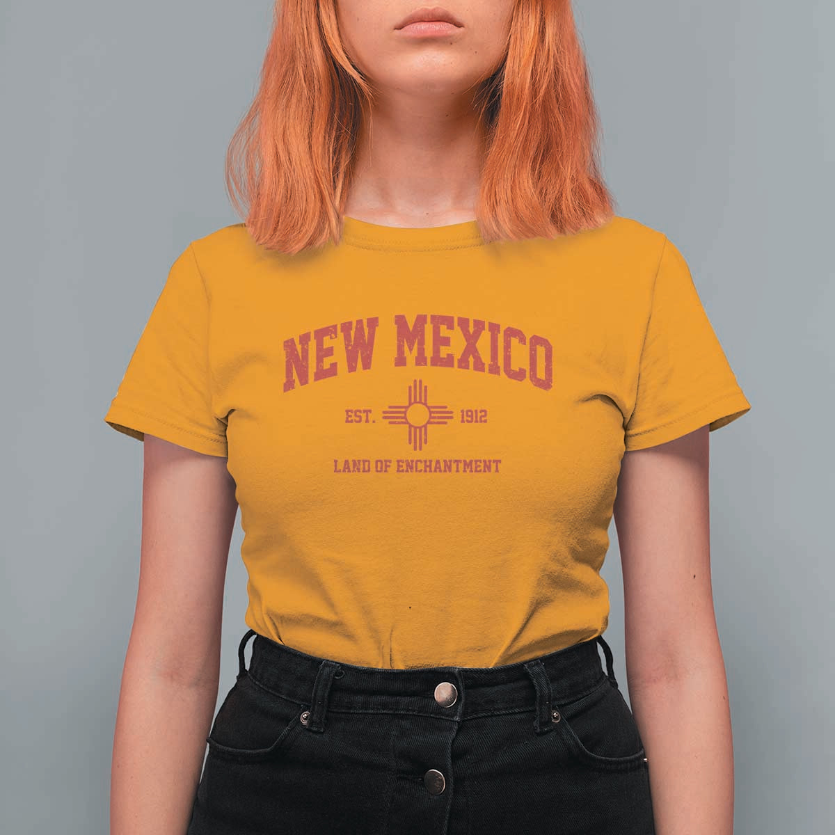 Vintage New Mexico Flag Zia Sun Souvenir T Shirt For Women