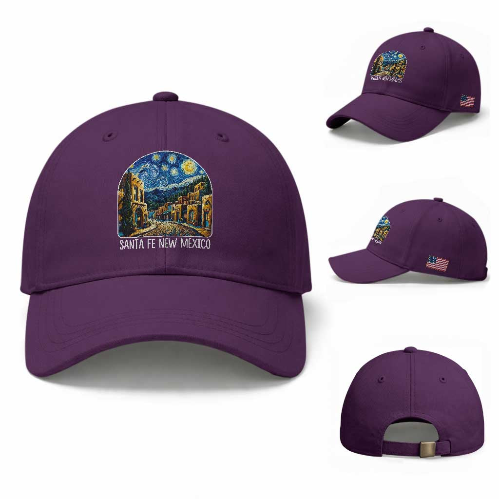 Santa Fe New Mexico Starry Night Style Baseball Cap
