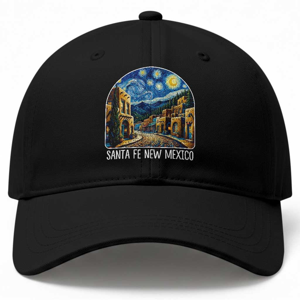 Santa Fe New Mexico Starry Night Style Baseball Cap