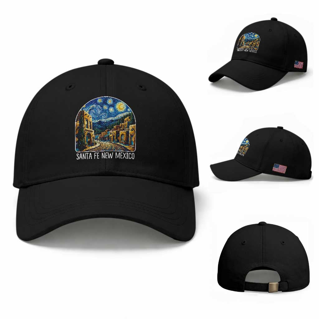 Santa Fe New Mexico Starry Night Style Baseball Cap