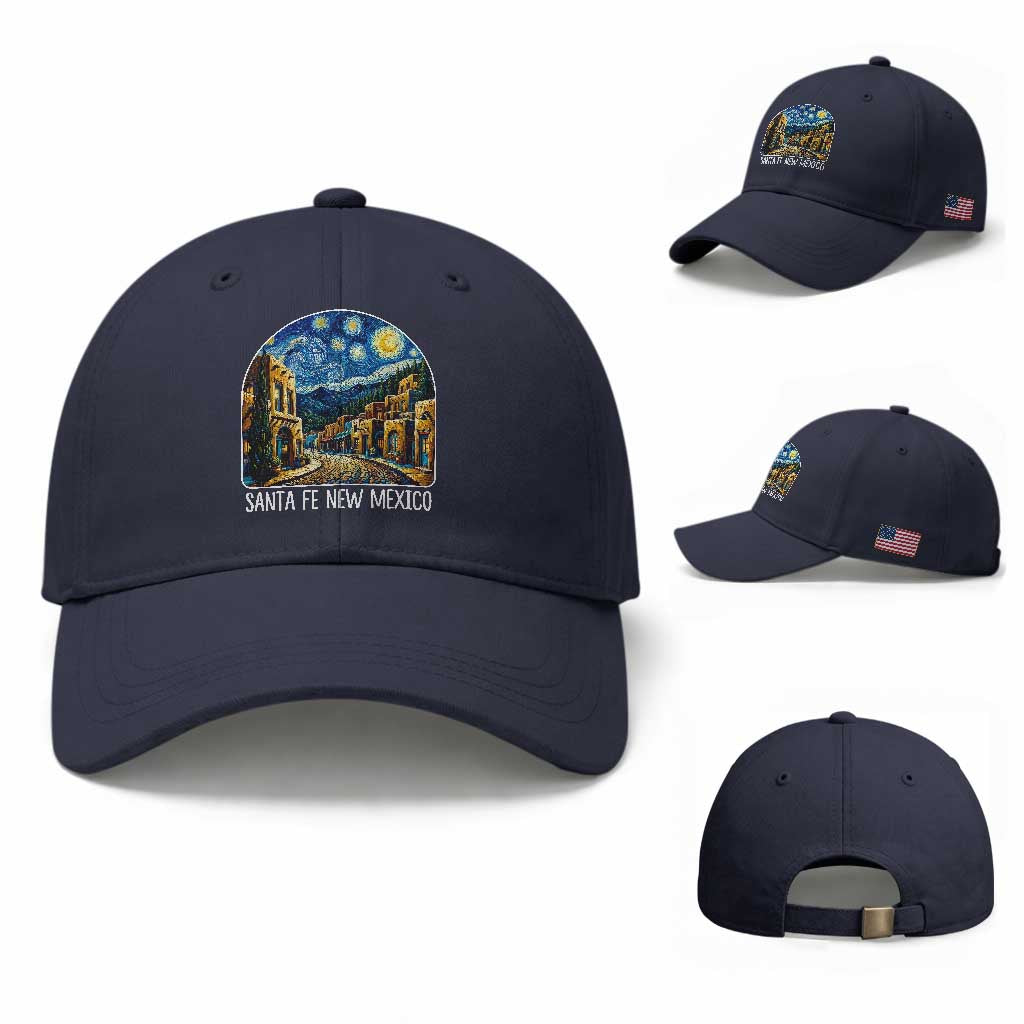 Santa Fe New Mexico Starry Night Style Baseball Cap