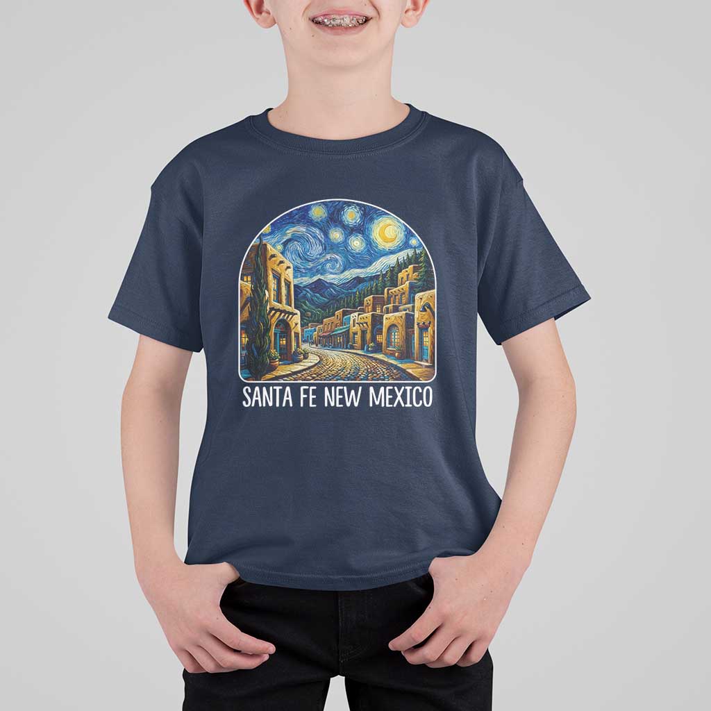 Santa Fe New Mexico Starry Night Style T Shirt For Kid