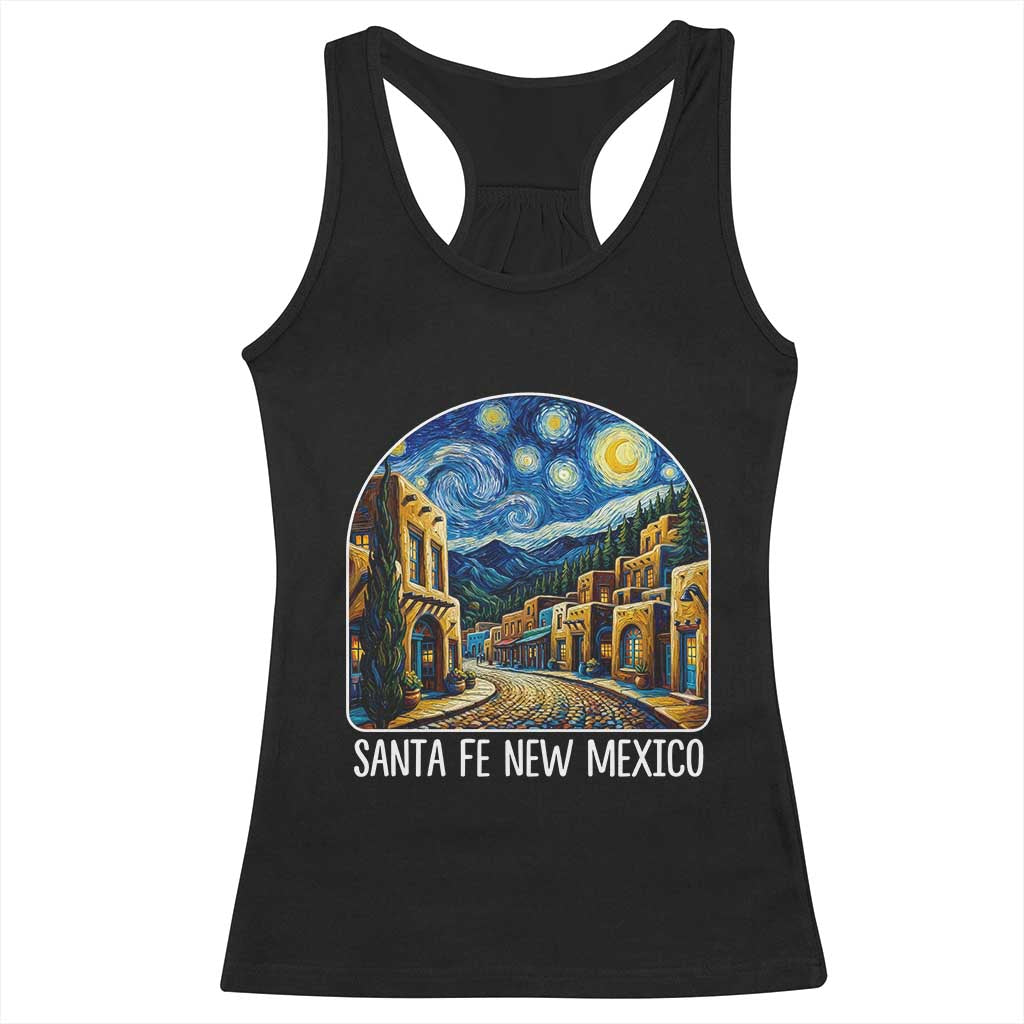 Santa Fe New Mexico Starry Night Style Racerback Tank Top
