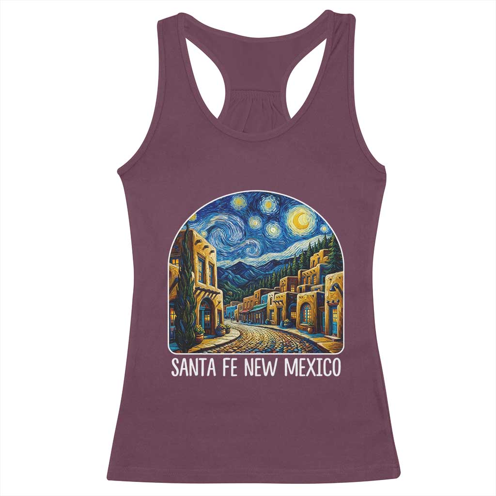Santa Fe New Mexico Starry Night Style Racerback Tank Top