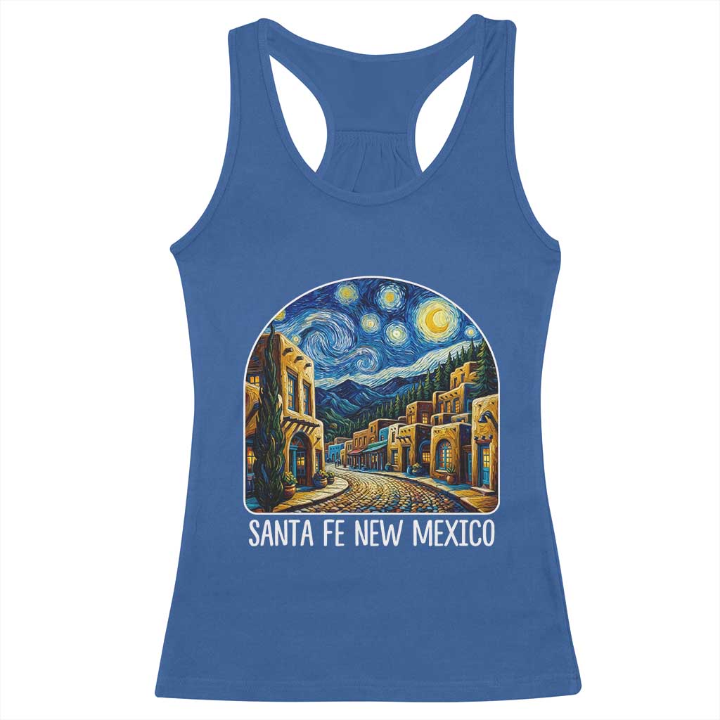 Santa Fe New Mexico Starry Night Style Racerback Tank Top