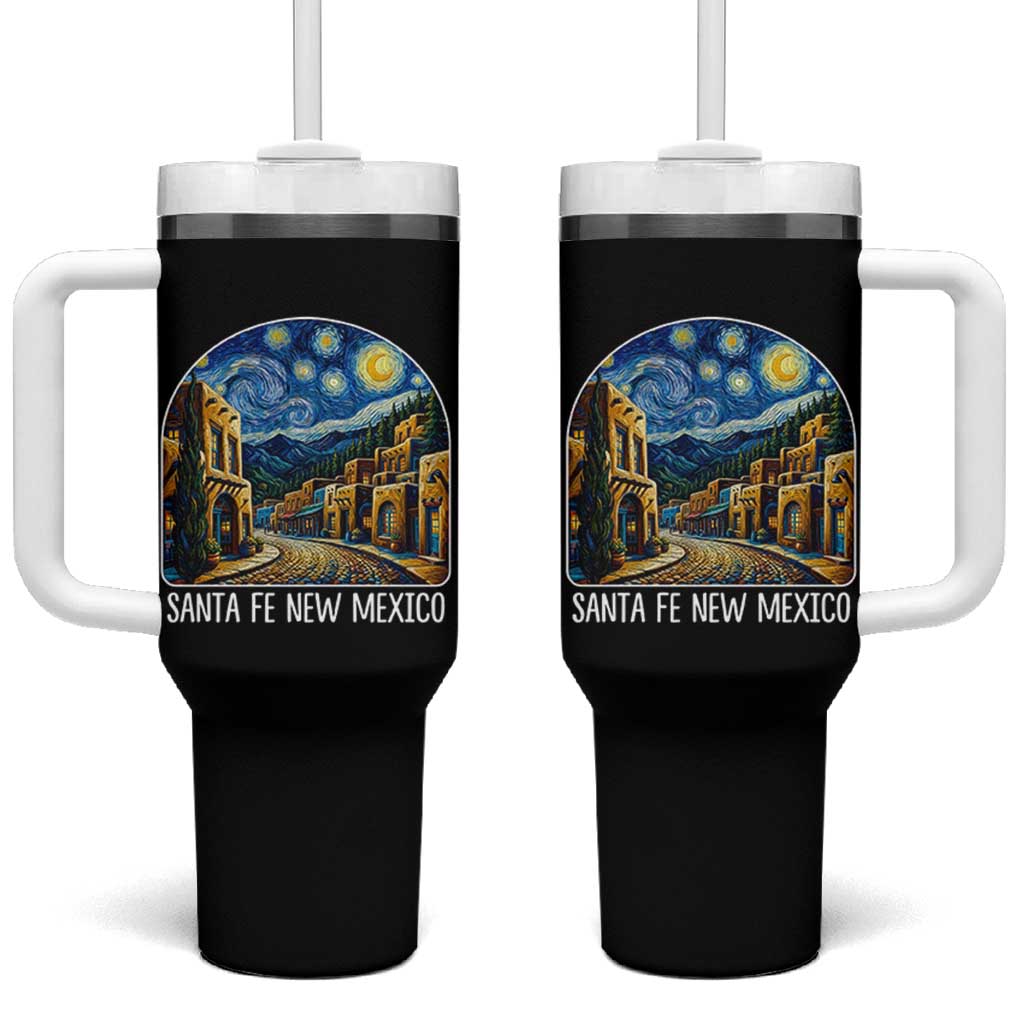 Santa Fe New Mexico Starry Night Style Tumbler With Handle