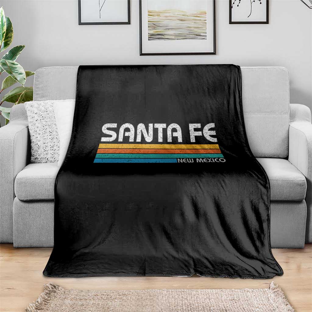Retro Santa Fe New Mexico Distressed Souvenir Throw Blanket