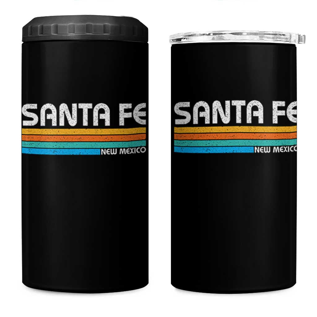 Retro Santa Fe New Mexico Distressed Souvenir 4 in 1 Can Cooler Tumbler
