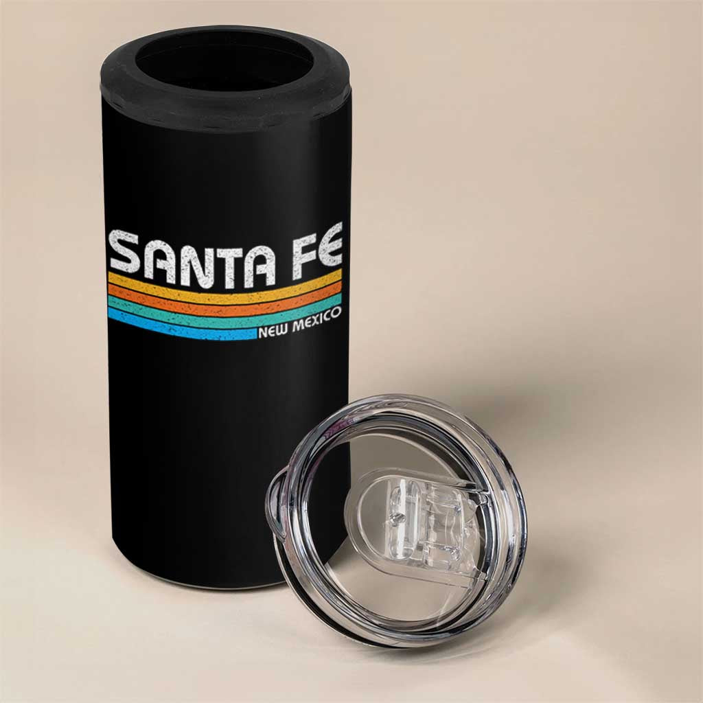 Retro Santa Fe New Mexico Distressed Souvenir 4 in 1 Can Cooler Tumbler
