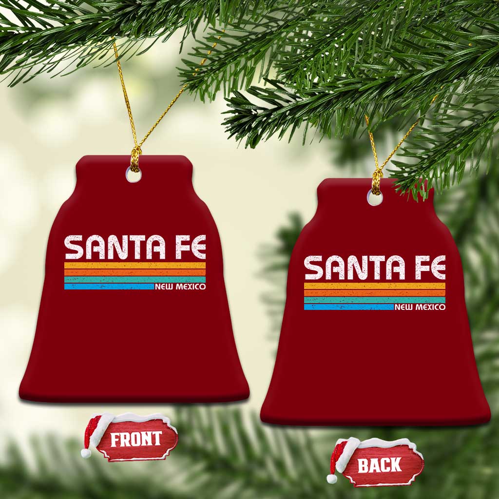 Retro Santa Fe New Mexico Distressed Souvenir Ceramic Ornament