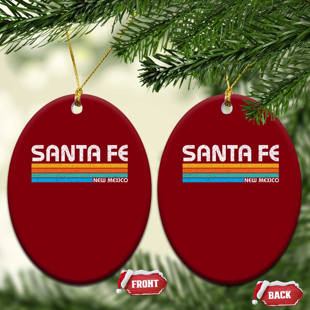 Retro Santa Fe New Mexico Distressed Souvenir Ceramic Ornament