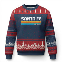 Retro Santa Fe New Mexico Distressed Souvenir Ugly Christmas Sweater