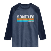Retro Santa Fe New Mexico Distressed Souvenir Raglan Shirt
