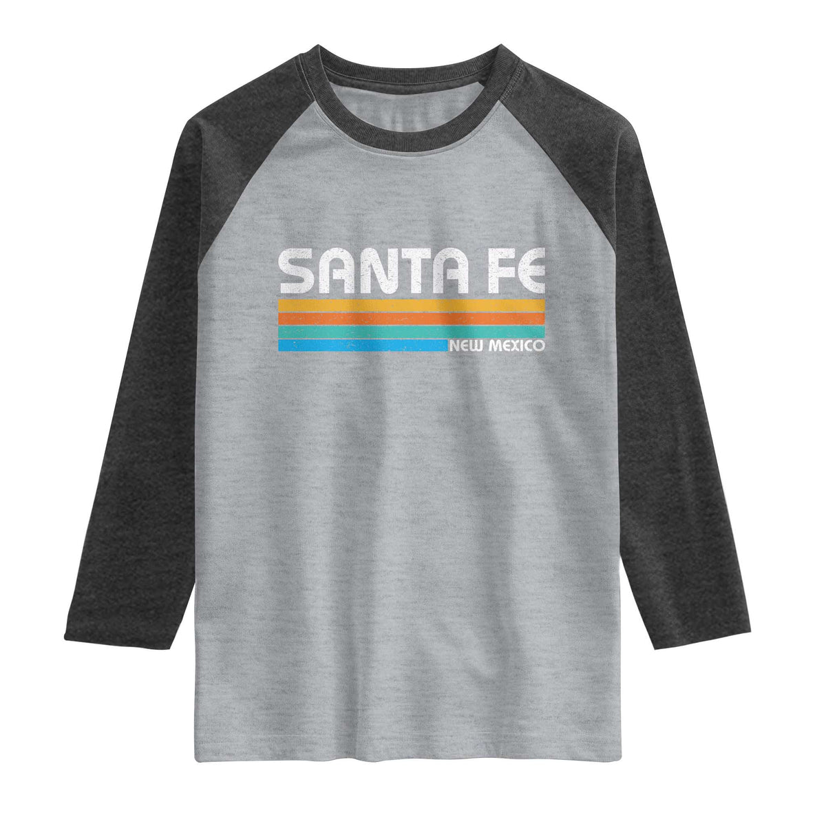 Retro Santa Fe New Mexico Distressed Souvenir Raglan Shirt